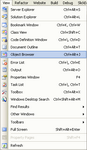 Visual Studio 2005 oject explorer in the view menu